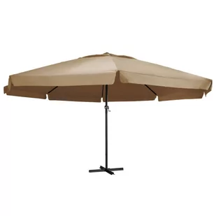 vidaXL Parasol ogrodowy na słupku aluminiowym, 600 cm, taupe vidaXL - Parasole ogrodowe - miniaturka - grafika 1