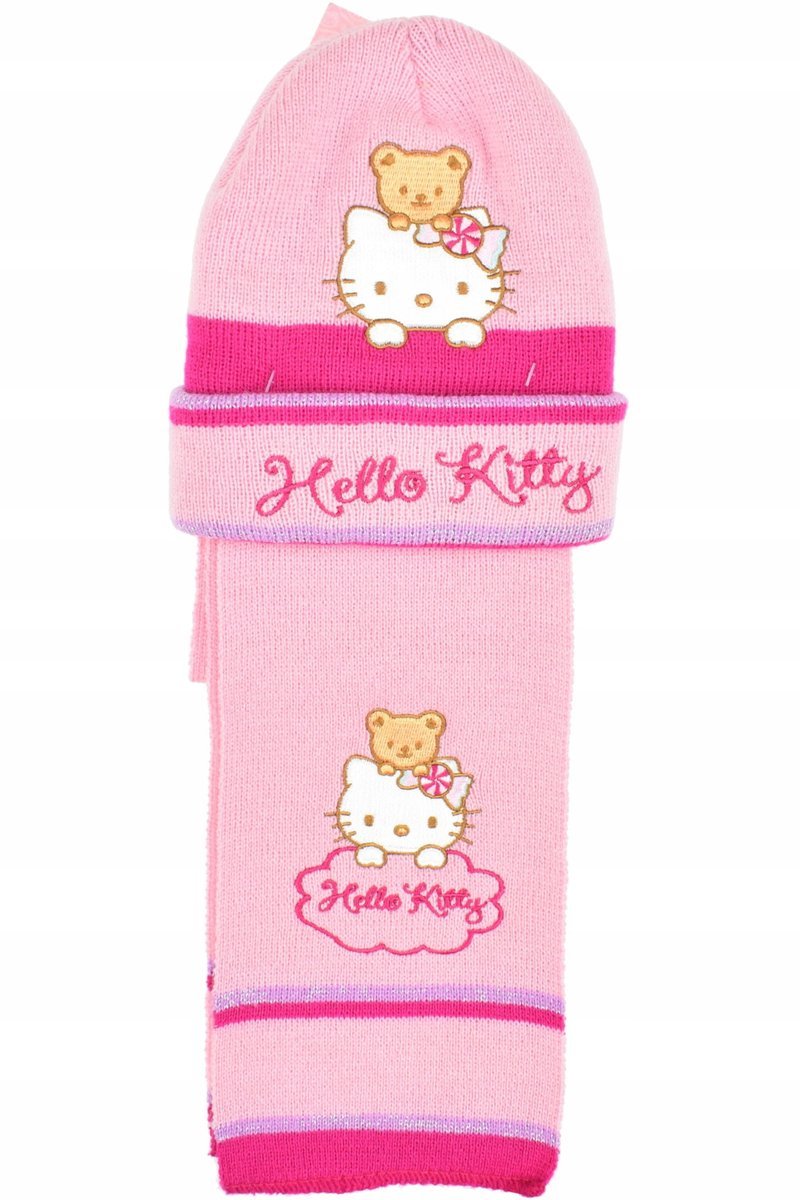 HELLO KITTY Zimowa Czapka Szalik Komplet 2w1 NOWE