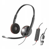 Słuchawki - Słuchawki POLY Plantronics Blackwire C3220 mikrofon konsultant USB-C+USB-A - miniaturka - grafika 1