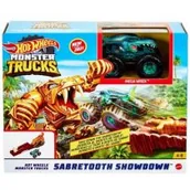 Tory, garaże, parkingi - Mattel Monster Trucks zestaw akcji Sabretooth Showdown # z wartością produktów powyżej 89zł! - miniaturka - grafika 1