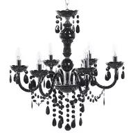 Lampy sufitowe - Żyrandol Metalowy Czarny Kalang L! - miniaturka - grafika 1