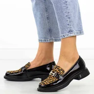 Mokasyny damskie - Czarne lakierowane mokasyny damskie Vinceza 66790 - miniaturka - grafika 1