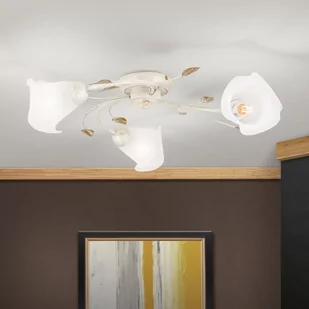 Lampa sufitowa Sisi, 3-pkt., kość słoniowa-złota - Lampy sufitowe - miniaturka - grafika 1