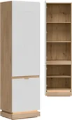Regały - Szafka wysoka uniwersalna Regał zamknięty Dąb Cremona Biały MILTON ML07 - miniaturka - grafika 1