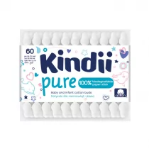 Cleanic KINDII PURE Patyczki higieniczne dla niemowląt, 60 szt 5900095030980 - Waciki, płatki i patyczki kosmetyczne - miniaturka - grafika 1