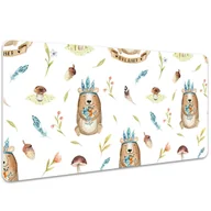 Podkładki na biurko - Podkładka na biurko dla dzieci Miś Indianin 100x50 cm - miniaturka - grafika 1