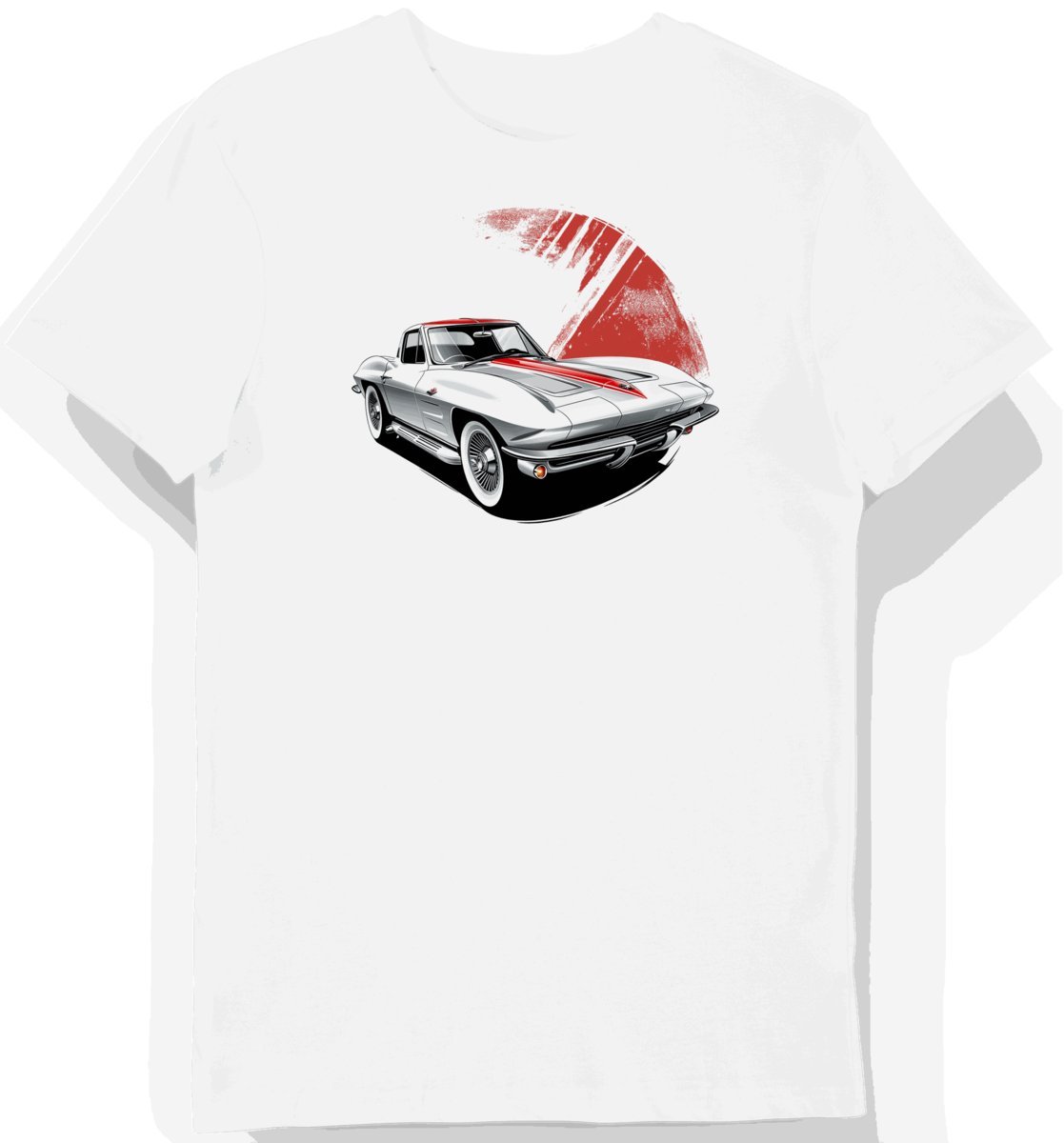 Koszulka męska biała z Klasycznym Stylem Corvette 1963 XXL