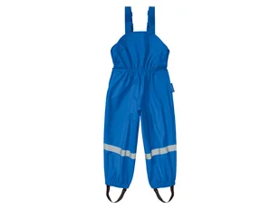 Playshoes Spodnie przeciwdeszczowe dziecięce dla dziewczynki / chłopca, na szelkach z odblaskami (Niebieski, 86/92) - Spodnie i spodenki dla chłopców - miniaturka - grafika 1