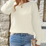 Swetry damskie - TEMU Sweter Y2K dla Kobiet - Luźny Krój z Długim Rękawem, Okrągły Dekolt i Prześwitujące Detale Koronkowe, Kolorowy, Tylko Pranie Ręczne, Casualowa - miniaturka - grafika 1