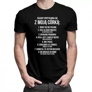Prezent na dzień ojca Koszulkowy, Koszulka prezent dla taty, Zasady spotykania się z moją córką, rozmiar XL - Koszulki męskie - miniaturka - grafika 1