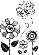 Zabawki kreatywne - Aladine Stempel, kwiatki z motylkiem - miniaturka - grafika 1