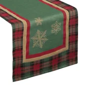 Obrusy i serwetki - Bieżnik EUROFIRANY Cho 45 x 140 cm Zielony - miniaturka - grafika 1