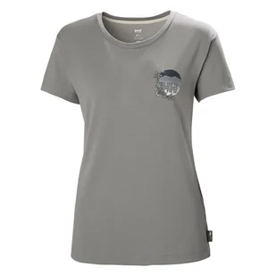 Damska Koszulka HELLY HANSEN W SKOG RECYCLED GRAPHIC T-SHIR 63083_876 – Szary - Koszulki i topy damskie - miniaturka - grafika 1