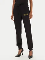Spodnie sportowe damskie - Versace Jeans Couture Spodnie dresowe 77HAAT06 Czarny Regular Fit - miniaturka - grafika 1