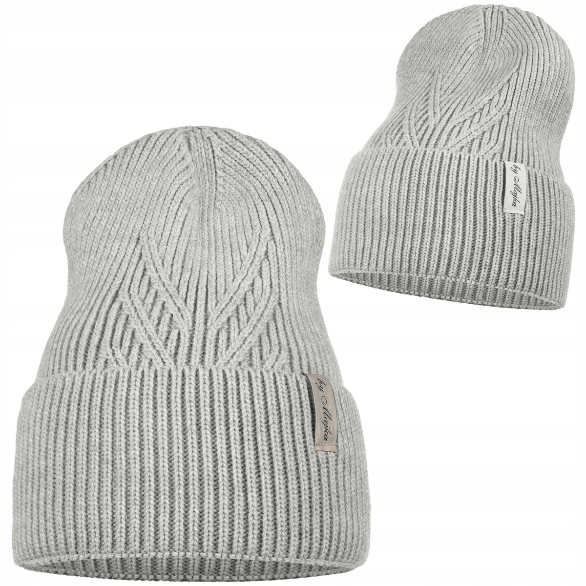 CZAPKA BEANIE DAMSKA na ZIMĘ JESIENNA ZIMOWA Polskiej Marki MAJKA SZARA