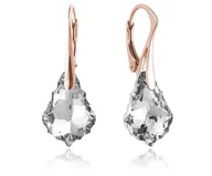 Kolczyki - Srebrne kolczyki z kryształem Swarovski® - Baroque - rose gold - miniaturka - grafika 1