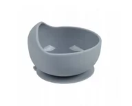 Miseczki i talerzyki dla dzieci - Bi-bi Silikonowa miseczka z przyssawką szara - miniaturka - grafika 1