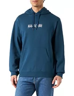 Bluzy męskie - Napapijri Męska bluza z kapturem, Blue French, L - miniaturka - grafika 1