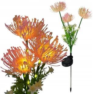 LAMPKA SOLARNA WBIJANA KWIAT RÓŻOWA LED LAMPKI SOLARNY KWIATEK CHRYZANTEMA - Lampy ogrodowe - miniaturka - grafika 1