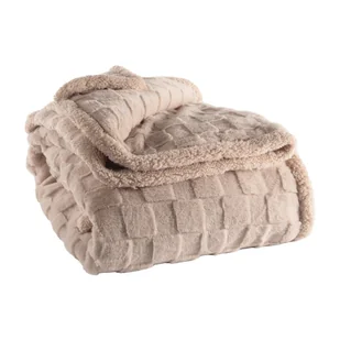 Beżowy koc z mikropluszu 150x200 cm Rava – Tiseco Home Studio - Koce - miniaturka - grafika 1