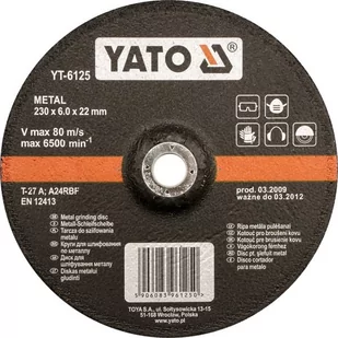 Yato Tarcza do szlifowania metalu 125x6,0x22 YT-6124 - Tarcze do pił - miniaturka - grafika 4