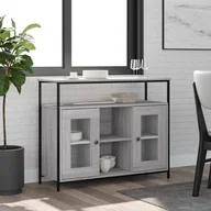 Szafki do salonu - Szafka, szary dąb sonoma, 100x35x80 cm, materiał drewnopochodny Lumarko! - miniaturka - grafika 1