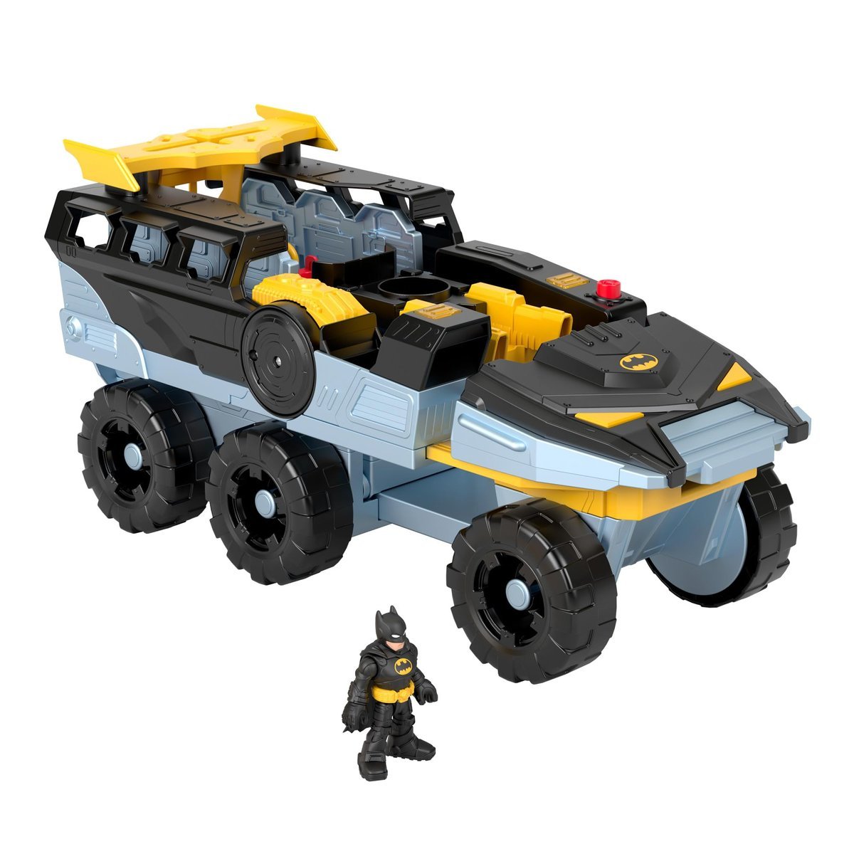 Fisher-Price Imaginext DC Super Friends Czołg Batmana – Transformacja, figurka i pojazd ze światełkami, dźwiękami i pociskami, dla dzieci od 3 roku ..