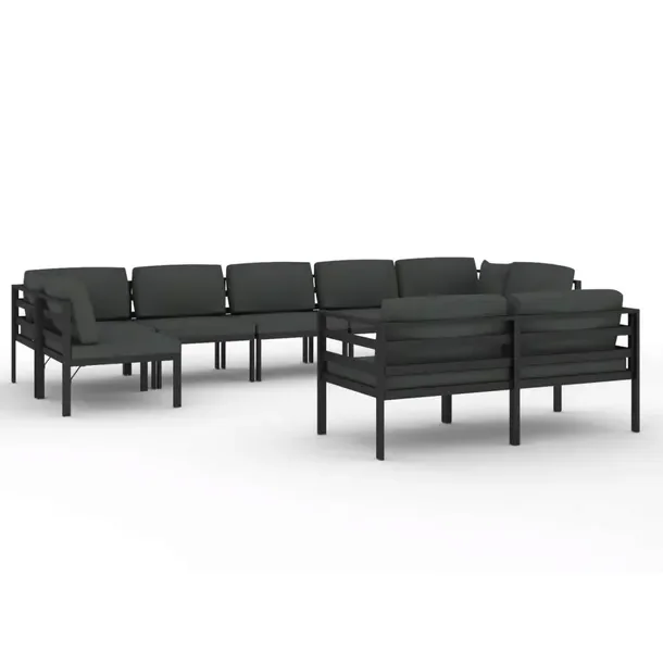 Modułowy zestaw wypoczynkowy do ogrodu antracytowy z aluminium 70x70x64,5