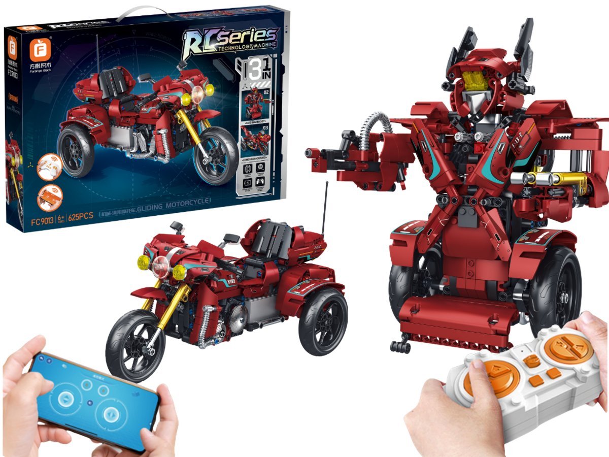 Klocki konstrukcyjne Motocykl, Pojazd trójkolowy, Forange R/C 625 el.