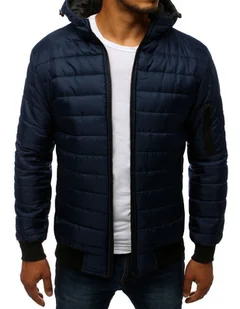 Kurtka męska pikowana bomber jacket granatowa TX2228-M - Kurtki męskie - miniaturka - grafika 1