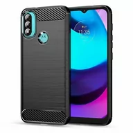 Etui i futerały do telefonów - Tech-Protect Etui TPUCarbon do Motorola Moto E20/E40 Czarny - miniaturka - grafika 1