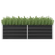 Donice - vidaXL Donica ogrodowa, antracytowa, 160x40x45 cm, galwanizowana stal - miniaturka - grafika 1