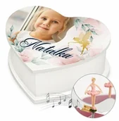 Pozytywki dla dzieci - Szkatułka na biżuterię w kształcie serca z pozytywką i Twoim zdjęciem dla dziewczynki - miniaturka - grafika 1