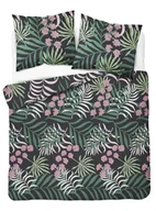 Pościel - Pościel bawełniana 200x220 Detexpol czarna różowa zielona gałązki - miniaturka - grafika 1