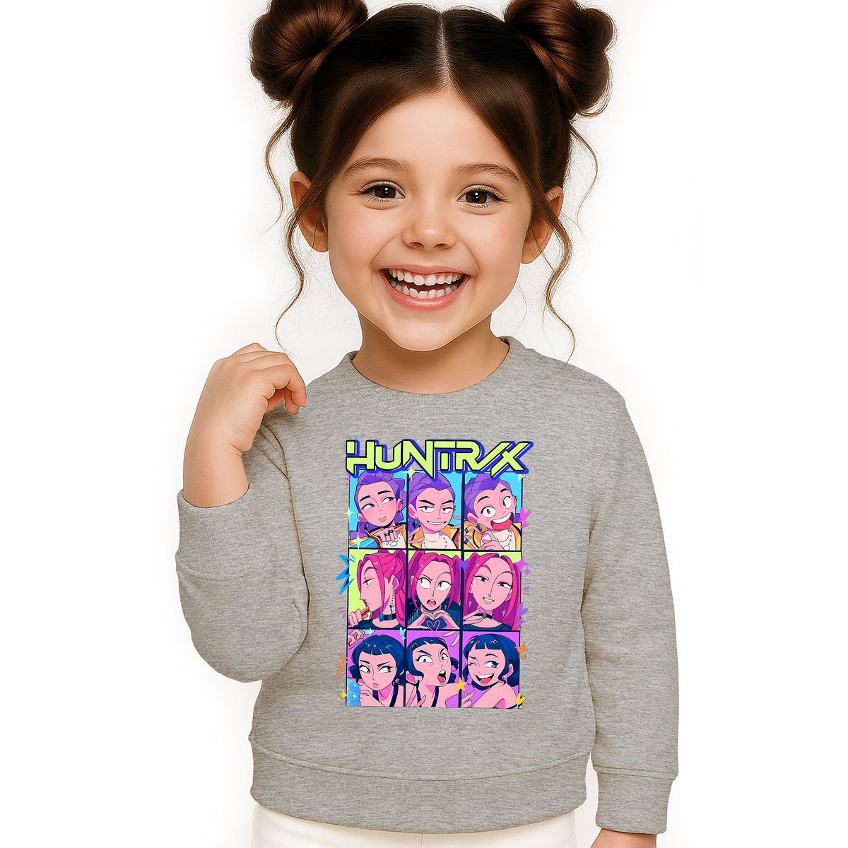 BLUZA DZIECIĘCA K-POPOWE ŁOWCZYNIE DEMONÓW HUNTRIX 146-152 BAWEŁNIANA