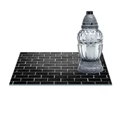 Lampiony i znicze - SZKLANA PODSTAWKA POD ZNICZE Z DEDYKACJĄ 30x20cm Mur 30a - miniaturka - grafika 1