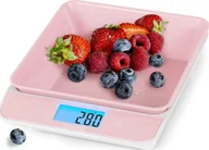 Wagi kuchenne - Duronic KS100 PK Elektroniczna do 5kg różowa cyfrowy wyświetlacz waga z ukrytą misą. - miniaturka - grafika 1