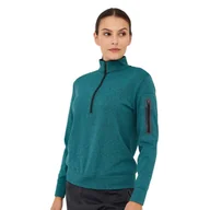 Bluzy sportowe damskie - Bluza damska wełniana z krótkim ekspresem Brubeck OUTDOOR MERINO - miniaturka - grafika 1