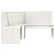 Ławki ogrodowe - vidaXL Ogrodowa ławka narożna 151 cm sosnowa biała 327247 - miniaturka - grafika 1