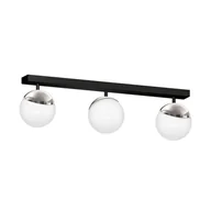 Lampy sufitowe - EULUNA Sfera lampa sufitowa 3-pkt. szkło/czarna/chrom - miniaturka - grafika 1