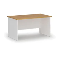 Biurka - Biurko proste PRIMO WHITE, 1400 x 800 mm, biały/buk - miniaturka - grafika 1