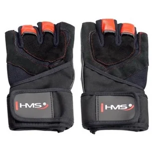 Rękawice fitness HMS RST01 ( M) Czarno-czerwony - Rękawice do ćwiczeń - miniaturka - grafika 1