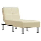 Szezlongi - Szezlong, kremowy, sztuczna skóra - miniaturka - grafika 1