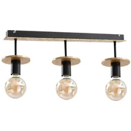 Lampy sufitowe - KET Loftowa LAMPA sufitowa metalowa OPRAWA industrialna czarna złota KET420 - miniaturka - grafika 1