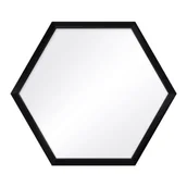 Lustra - Lustro Heksagon 35 x 40 cm w ramie czarne - miniaturka - grafika 1