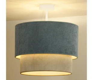 Duolla - Żyrandol natynkowy CORDUROY 1xE27/15W/230V śr. 40 cm niebieski/beżowy - Lampy sufitowe - miniaturka - grafika 1