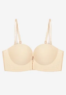 Beżowy Biustonosz Push Up Zapinany z Przodu Pariri - Biustonosze - miniaturka - grafika 1