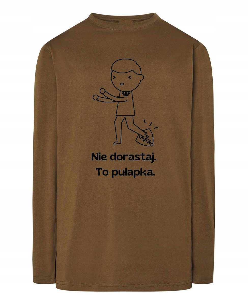 Longsleeve męski zabawny nadruk Nie dorastaj To Pułapka r.M