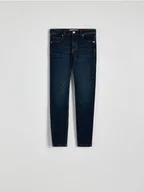 Spodnie damskie - Reserved - Jeansy slim fit ze średnim stanem - granatowy - miniaturka - grafika 1