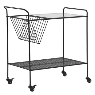 Metalowy Wózek Kuchenny 2-poziomowy Czarny Alamo - Wózki na żywność - miniaturka - grafika 1